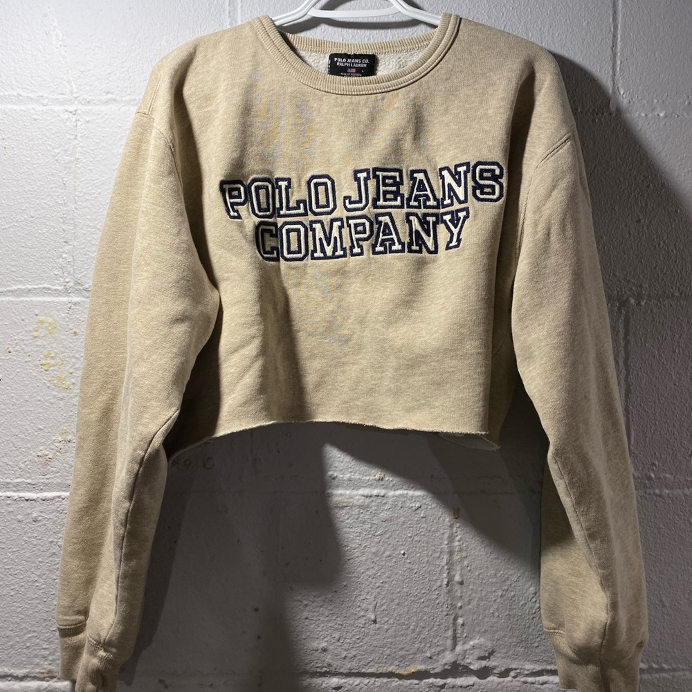 Cropped polo crewneck